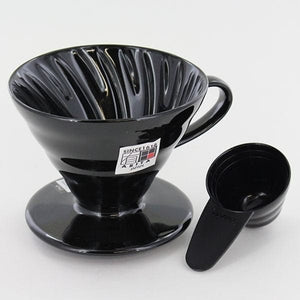 V60 coffee dripper, ceramic, black, VDC-02R