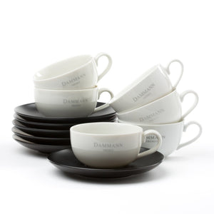 Dammann cup with black saucer 150ml