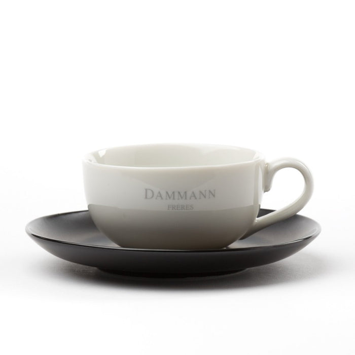 Dammann cup with black saucer 150ml