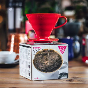 V60 coffee dripper, ceramic, red, VDC-02R