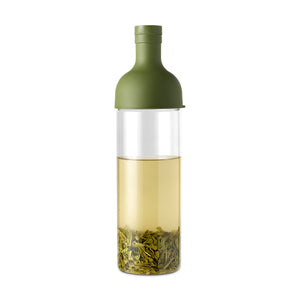 Hario glass bottle with filter, green