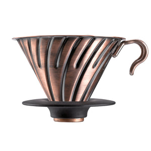 V60 coffee dripper, copper