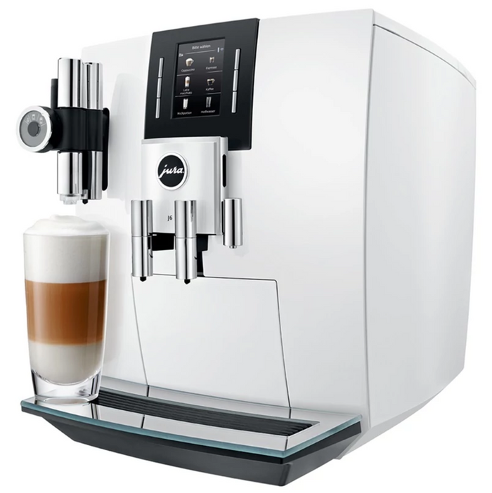 Jura coffee machine, J6 Piano White - FREE ILLY COFFEE