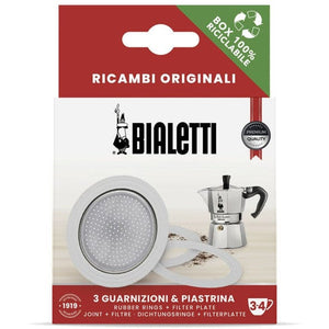 Bialetti moka can gasket + filter, 3-4 cup